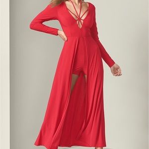 VENUS Red Long Sleeve Jumpsuit